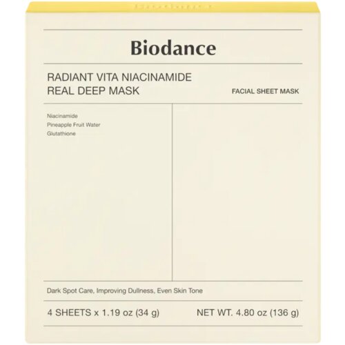 BIODANCE Radiant Vita Niacinamide Real Deep Mask - 4 k. Cene