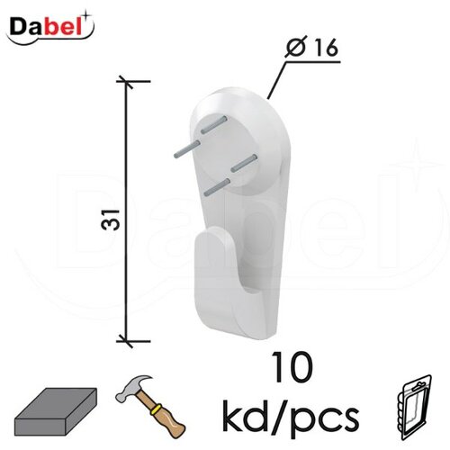 Dabel vešalica za zid ukucavajuća ve4 bela 31x16 mm 10kom Cene