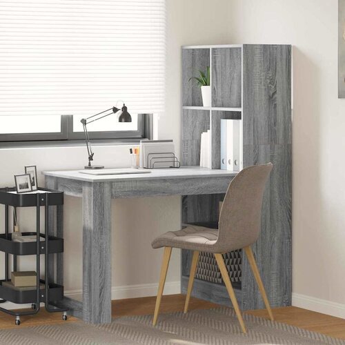  Stol s policom Siva Sonoma 122 x 67 x 145 cm Konstruirano drvo Cene
