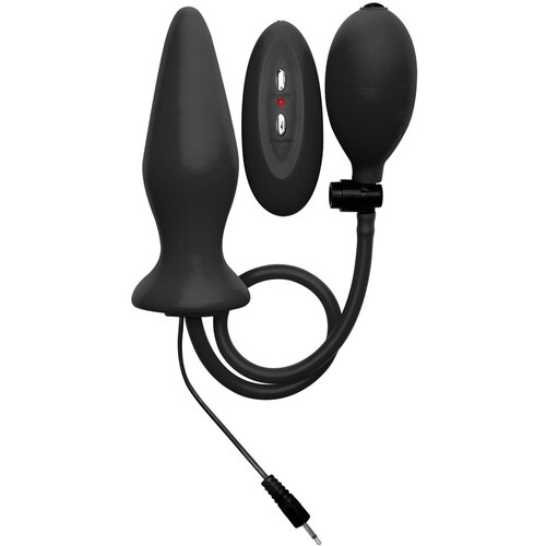 Ouch! Inflatable Vibrating Silicone Plug Black Slike