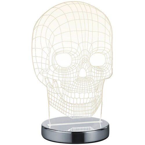Tri O led stolna lampa u sjajnoj srebrnoj boji (visina 21 cm) skull - Slike