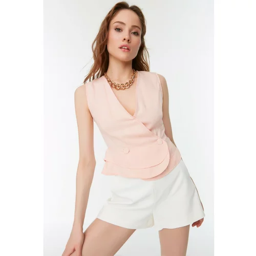 Trendyol Pink Buttoned Double Breasted Blouse