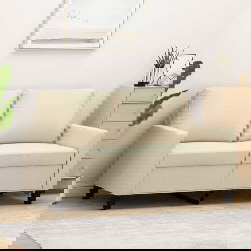 vidaXL kavč dvosed krem 120 cm blago Cene