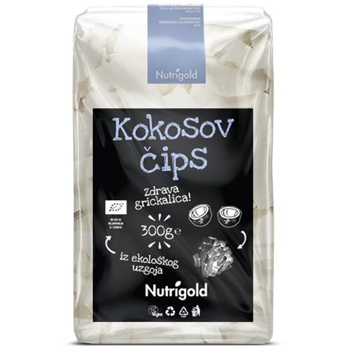 Nutrigold Kokosov čips, nesladkan, ekolo&scaron;ki, 300 g, (20695854) Cene