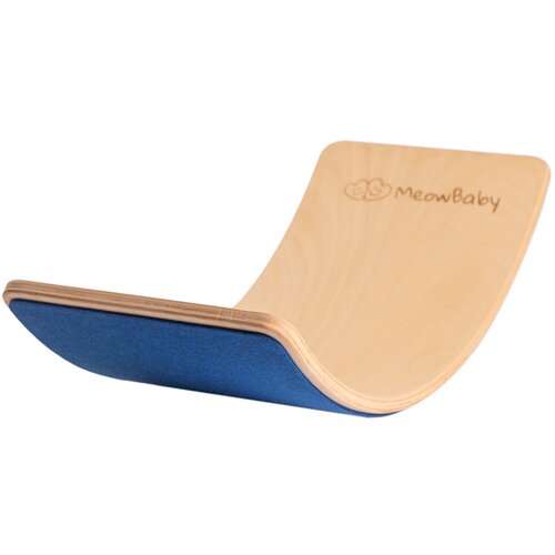 MeowBaby Plava/prirodna ploča za ravnotežu od borovine 80x30x18 cm Montessori - Cene