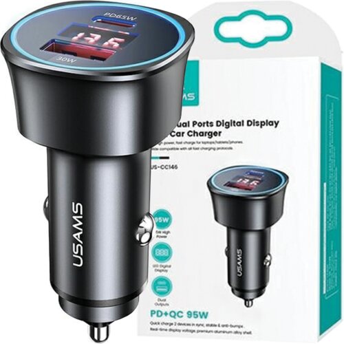 Usams POLNILEC 1XUSB 1XUSB-C C26 95W FAST CHARGE ČRN, (22007305) Slike