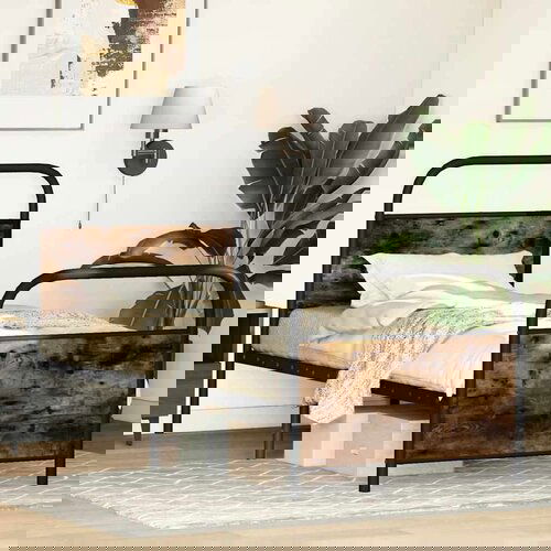 vidaXL Okvir kreveta bez madraca dimljena boja hrasta 75x190 cm drveni Cene