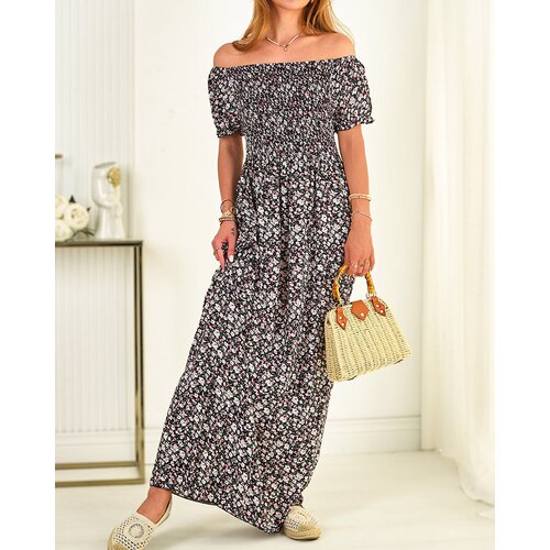 Resti Women's maxi dress a'la hiszpanka in floral pattern in black- Clothing Cene