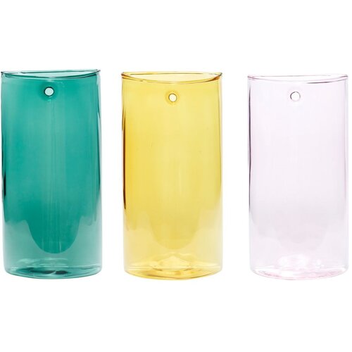 Hübsch Steklene ročno izdelane vaze v kompletu 3 ks (višina 19 cm) Popsicle – Cene