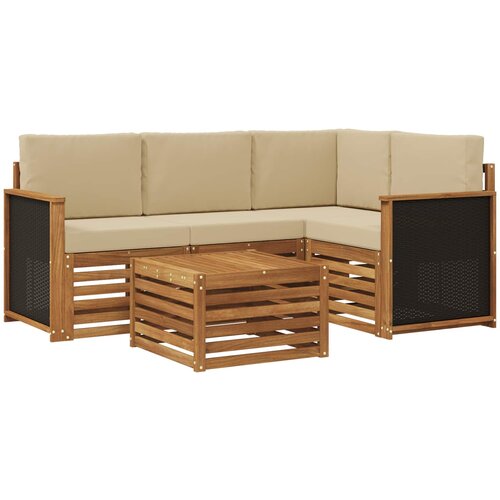  Set vanjskih sofa 5 pcs Prirodna i bež 59 x 59 x 37 cm Cene