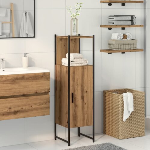 VidaXL Kupaonski ormarić artisan hrast 33x33x120 5cm konstruirano drvo Slike