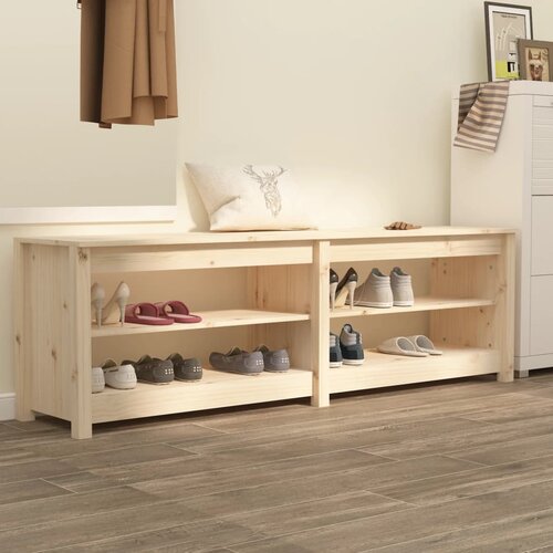 The Living Store Klop za čevlje 160x36,5x50 cm trdna borovina - Klop Za Čevlje, (21437399) Slike