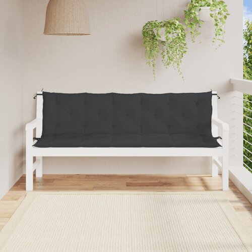 vidaXL Blazina za vrtno klop 2 kosa črna 180x50x7cm oxford tkanina Cene