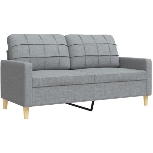  2-dijelni set sofa s jastucima svjetlosivi od tkanine Slike