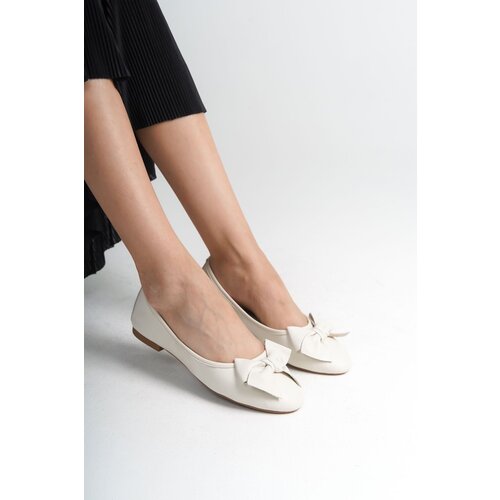 Capone Outfitters Women&amp;#039;s Genuine Leather Ballerinas with Bow Accessories Slike