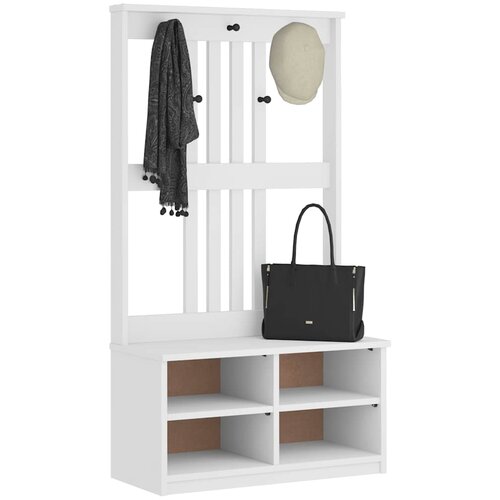 VidaXL Drvo za dvoranu SANDENS bijelo 87x40x159,5 cm puno drvo bor Slike