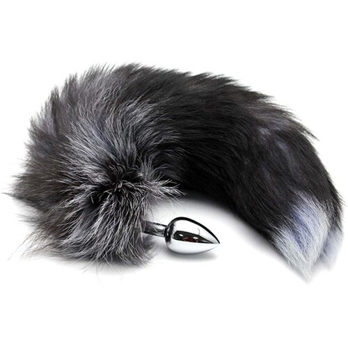 Alive Black and White Fox Tail Anal Pleasure S Cene