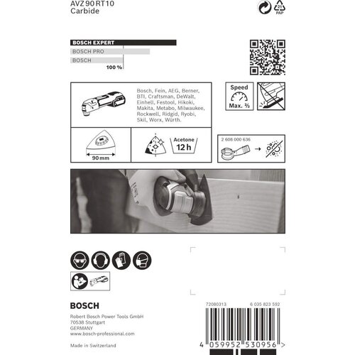 Bosch EXPERT Sanding Plate AVZ 90 RT10 list testere za vi&amp;scaron;enamenske alate od 90 mm - 2608900043 Slike