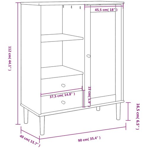  Komoda SENJA videz ratana bela 90x40x112 cm trdna bor Slike