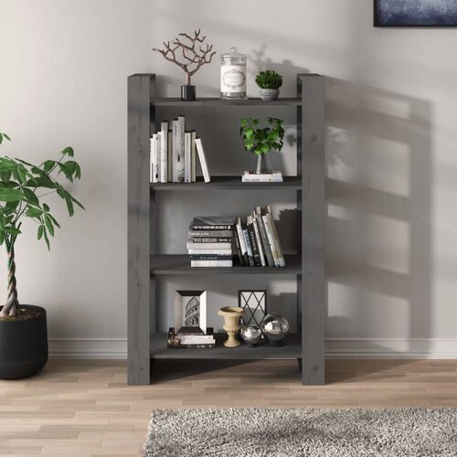  za knjige / pregrada sivi 80x35x125 cm od borovine Slike