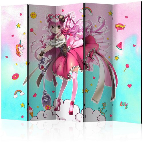 Artgeist PARAVAN 225/172/3 cm turkizna, pink Cene