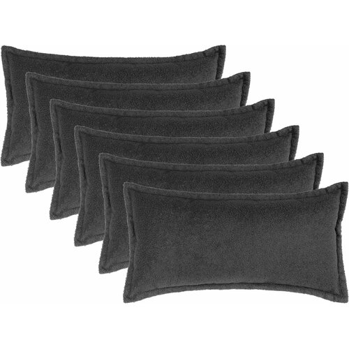  Presvlaka za jastuk 6 pcs HOUTEN Tamnosiva 40 x 80 cm Bouclé Cene