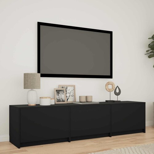 TV ormarić s LED rasvjetom s ladicama Crna 165 x 34 x 40 cm Cijene