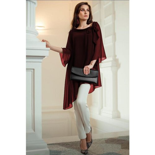 Fenzy Elegantna Prozirna Tunika S Ukrasnom Mašnom Ginette, Bordo Cijene
