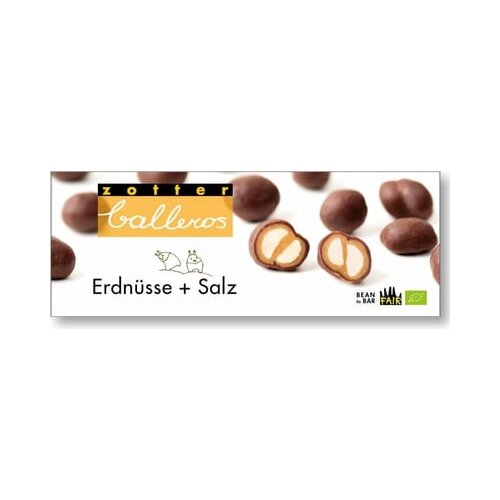 Zotter Schokoladen Bio Balleros Arašidi + Sol Cene