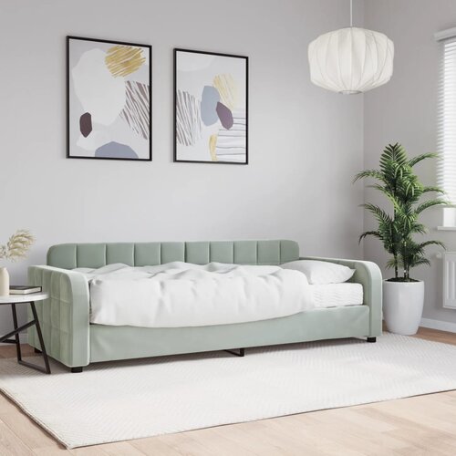  Dnevni krevet s madracem svjetlosivi 80 x 200 cm bar&amp;scaron;unasti Slike