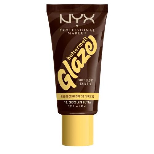 NYX Professional Makeup Buttermelt Glaze Soft Glow Skin Tint SPF30 puder za sve vrste kože 30 ml nijansa 10 Chocolate Butta Slike