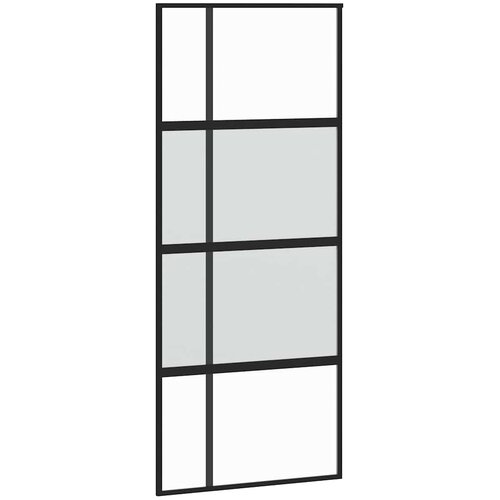  Klizna vrata s priborom crna 90 x 205 cm kaljeno staklo Slike