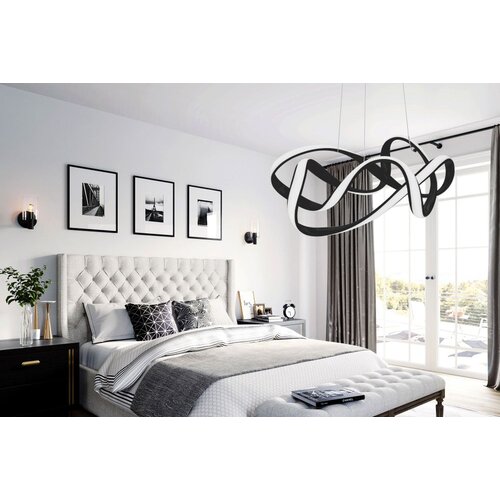 Toolight moderna led stropna svjetiljka + daljinski upravljač eve App820-CP crna Slike