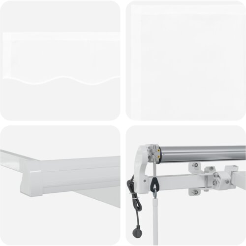 VidaXL Automatska uvlačiva tenda bijela 350x250 cm, Zamjenska tkanina za tendu 3.5x2.5 m bijela Slike