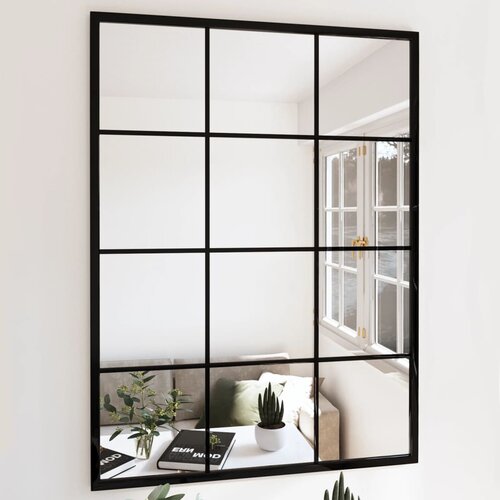  Zidno ogledalo crno 80 x 60 cm metalno Cijene
