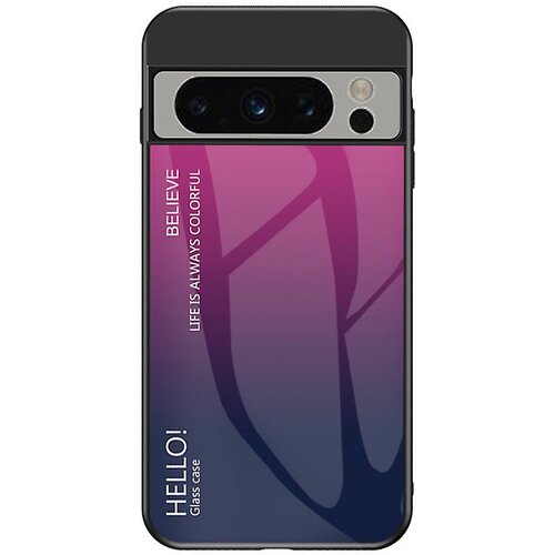 INORCO Gradient barvni ovitek za Google Pixel 8 Pro, kaljeno steklo+PC+TPU hibridni ovitek za telefon, (22036411) Slike