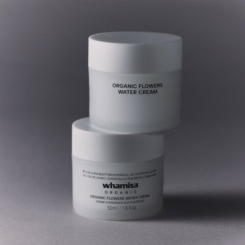 Whamisa Organic Flowers Water Cream lahka vlažilna krema za dehidrirano kožo 50 ml Slike