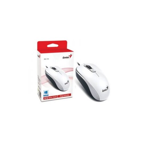 Genius miš DX-110 USB bijeli 1.000 DPI, USB veza,3 tipke, 1.5 m kabal Cijene