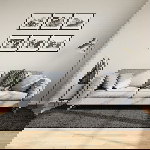 VidaXL Tepih ISTAN visokih vlakana sjajni izgled antracit 140 x 200 cm Slike