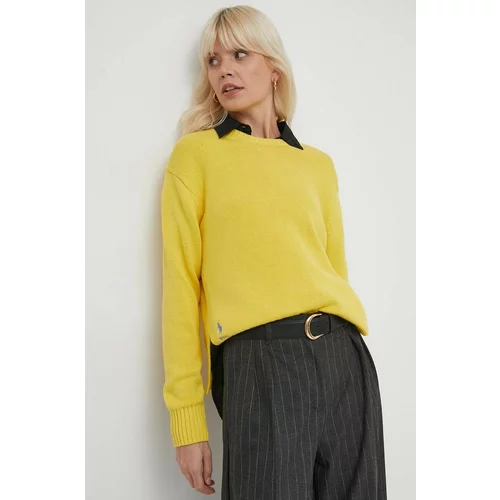 Polo Ralph Lauren Bombažen pulover rumena barva