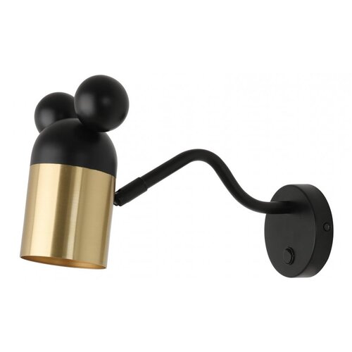 Gtv Crna/u zlatnoj boji zidna lampa &amp;oslash; 8 cm Mouse &amp;ndash; Slike