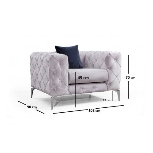 Atelier Del Sofa Fotelja Como 108x73x90cm Svijetlo siva Slike
