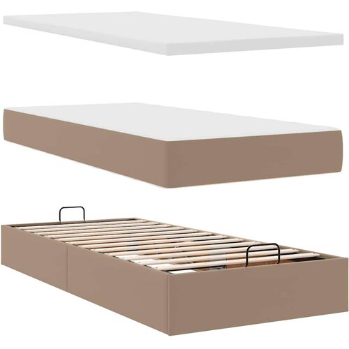 vidaXL okvir kreveta s madracima cappuccina 200x200 cm umjetna koža Cene