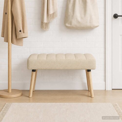  Klupa s utorima Krem 80 x 40 x 46 cm Tkanina Cene