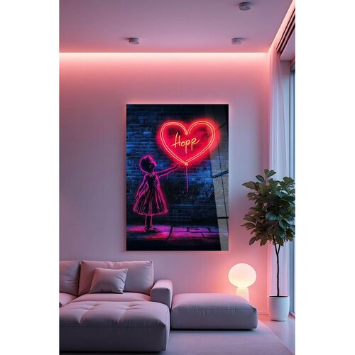 WALLXPERT Hhlneon0030 - Višenamenska Dekorativna Slika od Temperiranog Stakla 50 x 70 cm Cene
