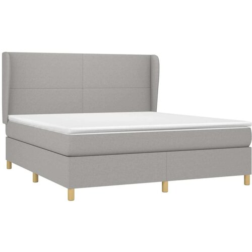  Box spring s madracem svjetlosiva 160x200 cm tkanina Slike