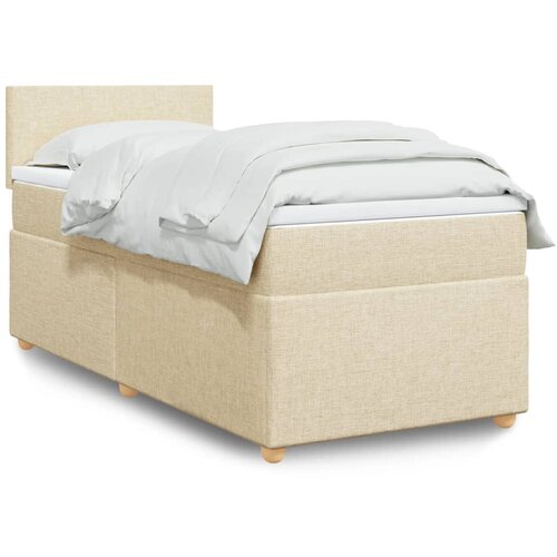  Krevet s oprugama i madracem krem 90 x 190 cm od tkanine Cene