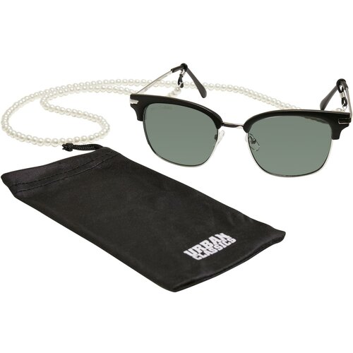 Urban Classics Accessoires Crete sunglasses with chain black/green Cene