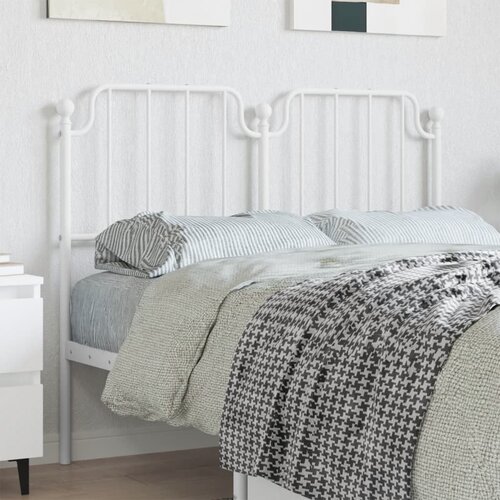 vidaXL Kovinsko vzglavje belo 120 cm Cene