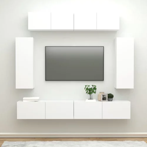 vidaXL 6-dijelni set tv ormarića bijeli od konstruiranog drva